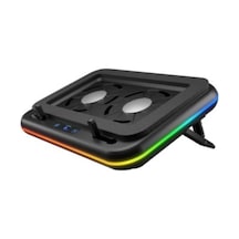 Rampage S55 Angel Siyah 5 Mod Rgb 120-120mm 2 Fanlı 14-17 Led Ekranlı Notebook Soğutucu Stand