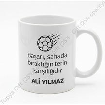 Futbolcuya Hediye Kişiye Özel Baskılı Kupa Bardak Futbol Temalı Beyaz / Çok Renkli