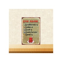 Çay Adabı 20-30 Cm Retro Ahşap Poster Tkfx4428 Çok Renkli - 743297741 Çok Renkli