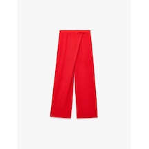 Koton Fiyonk Detaylı Bürümcük Geniş Paça Pantolon Kırmızı 6skg40213ak