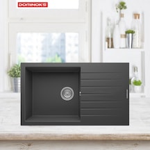 Domınoks Nil86x Tezgah Üstü Granit Evye Antrasit 50 x 86 CM