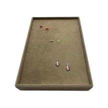 Süet Kumaş Sütlü Kahve Renk 24/17 Cm Batırmalı Piercing - Küpe Tablası