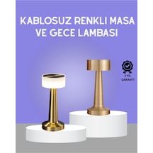 Touch Gece Lambası Dokunmatik Kontrol, Kablosuz Kullanım, Metal Gövde - Karışık