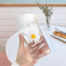 Papatya Su Şişeleri Şeffaf Plastik Su Bardağı Halatlı Buzlu Su Bardağı Kız İçme Şişesi Çay Suyu Kupa