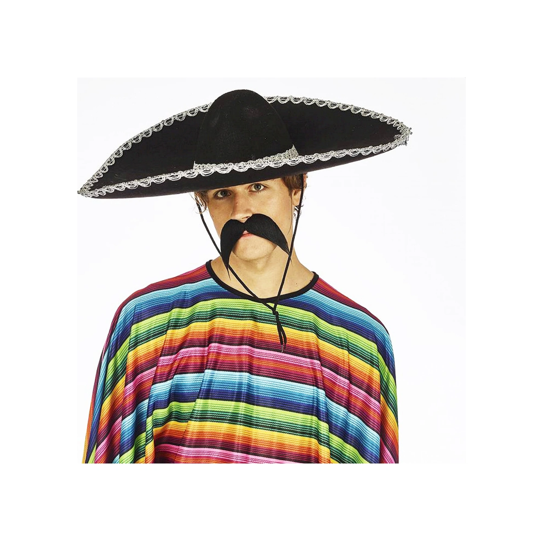 Sombrero Meksika Şapkası Mariachi Gümüş Şeritli Yetişkin Boy - Elwm-469146 18