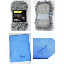Spark 7040 Şönil Oto Yıkama Süngeri Ve Polikur 3356 Mikrofiber Güderi Oto Kurulama Bezi 2'li Set