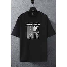 Unisex Kadın Erkek Park Jimin Bts Baskılı Oversize T-shirt Siyah Mck2410 Siyah
