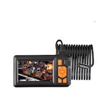 Ekranlı Üç Kameralı Çantalı 10 Metre Sert Kablo Yılan Endoskop Kamera Sd Kart Girişli 8 Mm 4.3 Inc