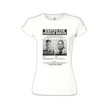 Prison Break - Wanted For Beyaz Kadın Tshirt 001