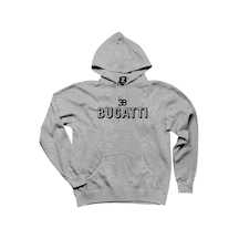 Bugatti Text Gri Kapşonlu Sweatshirt Hoodie Siyah