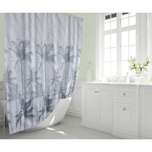 Zethome Tropik Banyo Duş Perdesi 5104 Çift Kanat 2X120X200 Gri