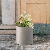 Kante 12.6 "dia Yuvarlak Saksı, Modern Stil Büyük Silindirik Bitki Saksısı, Drenaj Deliği Ve İç Mekan Dış Mekan İçin Kauçuk Tapa, Yıpranmış -