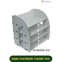 Masa Düzenleyici Organizer Evrak Rafı Masaüstü Organizer Model 6 - Beyaz