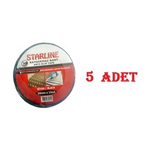 50 Mm * 15 M Yüksek Tutuşlu Kaydırmaz Bant Starline Siyah X 5 Ade