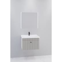 Alice 65 Cm Banyo Dolabı Bgn Aynalı Gri - Boy Dolap Hariç Gri