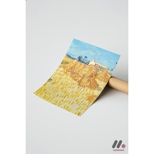 Van Gogh Buğday Demetleri, Çerçevesiz Yüksek Kalite Duvar Afişi - Sanatsever Hediyesi