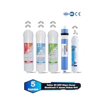Sumarkt İnline Kapalı Kasa Su Arıtma Cihazı Uyumlu 5 Aşama 80 Gpd Süper Membranlı Filtre Bakım Seti