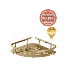 Çelik Banyo Paslanmaz Pirinç Marin 19x19 Cm Şampuanlık Süngerlik Köşelik Altn Gold Gold