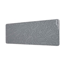 Gri Siyah Topografik Dalga Deseni 40x90 Cm Oyuncu Mousepad Kaymaz Taban Büyük Boy Mousepad