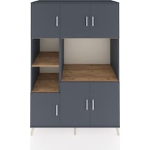 Kronos Dolap 9 Raflı 6 Kapaklı 132x59x195 Antrasit-antrasit/çam Antrasıt/atlas Çam