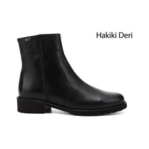 Gönderi(R) Gönderi R Siyah Fermuarlı Kauçuk Taban Hakiki Deri Bot Siyah