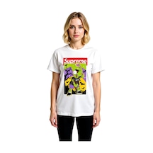 Paybuy Casual Şık Grafik Baskı Baskılı Kadın Tişört Beyaz
