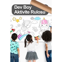 Melolisa Unicorn Temalı Aktivite Boyama Kağıdı 2.5 Metre Rulo - Bebek Ve Çocuk Için Eğitici Aktivite Kağıdı
