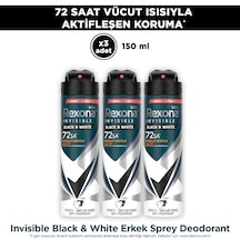 Rexona Men Invisible Black & White Erkek Sprey Deodorant 3x150 ML