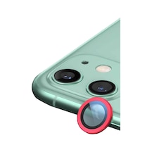 Apple İphone 11 Uyumlu Raze Metal Kamera Lens - Kırmızı