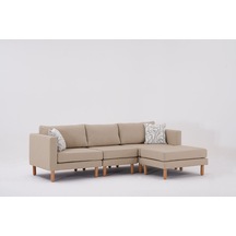 Armin Akıllı Köşe Koltuk Takımı & Modern Modüler Yataklı Köşe Takımı - Açık Krem