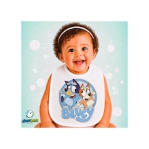 Bluey Keten Bebek Mama Önlüğü Yumuşak - Emici - Yıkanabilir - Özel Tasarım P018 Çok Renkli