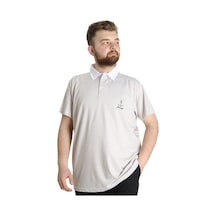 Mode Xl Büyük Beden Erkek T-Shirt Polo Yaka Çizgili Kagı 23340 Kahverengi 001