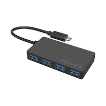 Type-c To 4 Port Usb 3.0 Hub İnce Tasarım 5gbps Yüksek Hızlı Super Speed Type-c Çıkışlı Usb 3.0 Girişli Çoklayıcı Çoğaltıcı Çevirici Adaptör 01