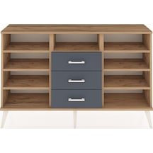 Arges Konsol 7 Raflı 3 Çekmeceli 132x30x83 Çam-çam/antrasit Çam/antrasit