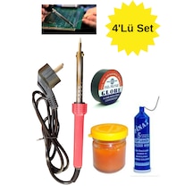 Bt 4'lü Lehim  Makinası Seti 60w Havya Kalemi Tel Lehim Pastası Elektrik Bandı