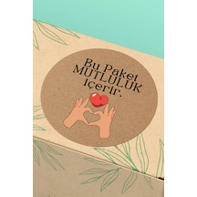 Kraft Kalp Yapan Eller Sticker 3x3cm St2305 Çok Renkli