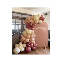 Retro Rosewood Pink Blush Ve Retro Beyaz Balon Zinciri 100 Adet Mix