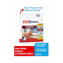 Tesamoll D Profil, Kapı Pencere Isı İzolasyon Bandı, Beyaz, 6m X 9mm X 7mm Diğer