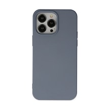 Apple iPhone Uyumlu 15 Pro Max Kılıf Nano İçi Kadife Silikon - Gri İtdark31389