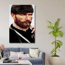 Tekli Dikey Kanvas Duvar Tablosu Yan Açı Kalpaklı Atatürk, 30 X 40 -