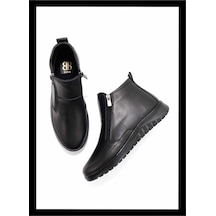 Siyah Hakiki Deri Kadın Bot & Bootie K02331190003 Siyah