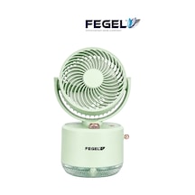 Fegel FG-03 Masaüstü Şarjlı Nemlendiricili Otomatik Dönüşlü LED Işıklı Fan
