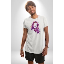 Kelebekler Kanser Günü Ve Kadınlar Günü Unisex Unisex Beyaz Organik Baskılı T-shirt Penye Yüksek Kalite Beyaz