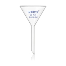 Borox Cam Huni 50 Mm Kısa Saplı Laboratuvar Hunisi
