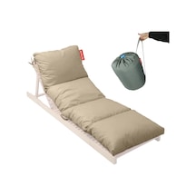Xpermate Pofuduk Şezlong Minderi 60x180x12cm Su İtici,katlanır,uv Güneş Dayanımı, Fermuar Bej Diğer