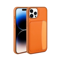 Zore İphone 14 Pro Max Kılıf Kartlıklı Zore X-kart Silikon Kapak - Turuncu