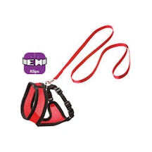 Karlıe - 217 - Kedi Göğüs Tasma - Kmrsfres - 38cm Kırmızı-siyah