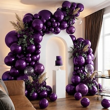 Mor Renk Lateks Metalik Balon 30 Cm - 100 Adet
