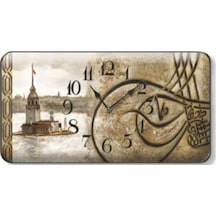 Mini Nostaljik 17X9Cm Osmanlı Kız Kuleli Duvar Ve Buzdolabı Saati Çok Renkli