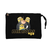 Minions Selfie Siyah Clutch Astarlı Cüzdan / El Çantası Siyah